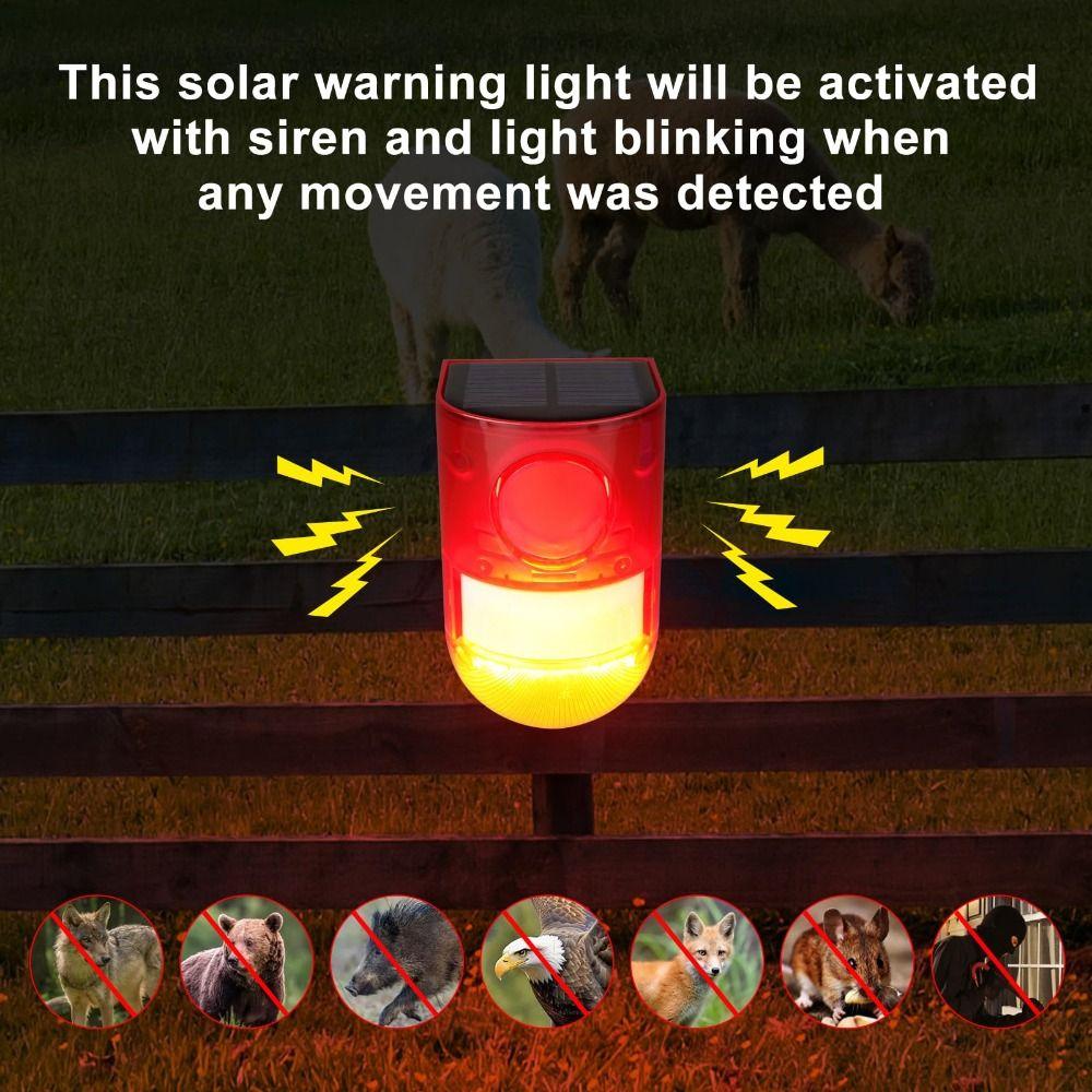 Rechargeable Solar Alarm Multifunctional Solar Charging Alarm Solar Lamps  Field Security