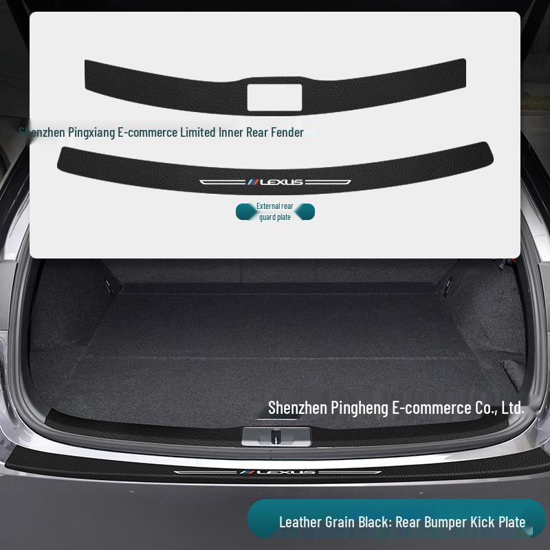 RX Carbon Fiber Leather Car Door Anti-Kick and Anti-Scratch Protective Sill Sticker