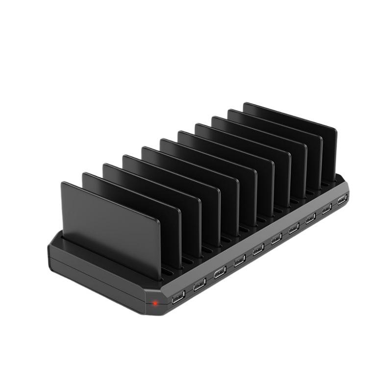 10-Port Universal USB Charging Station with Type-C for Tablets & Phones