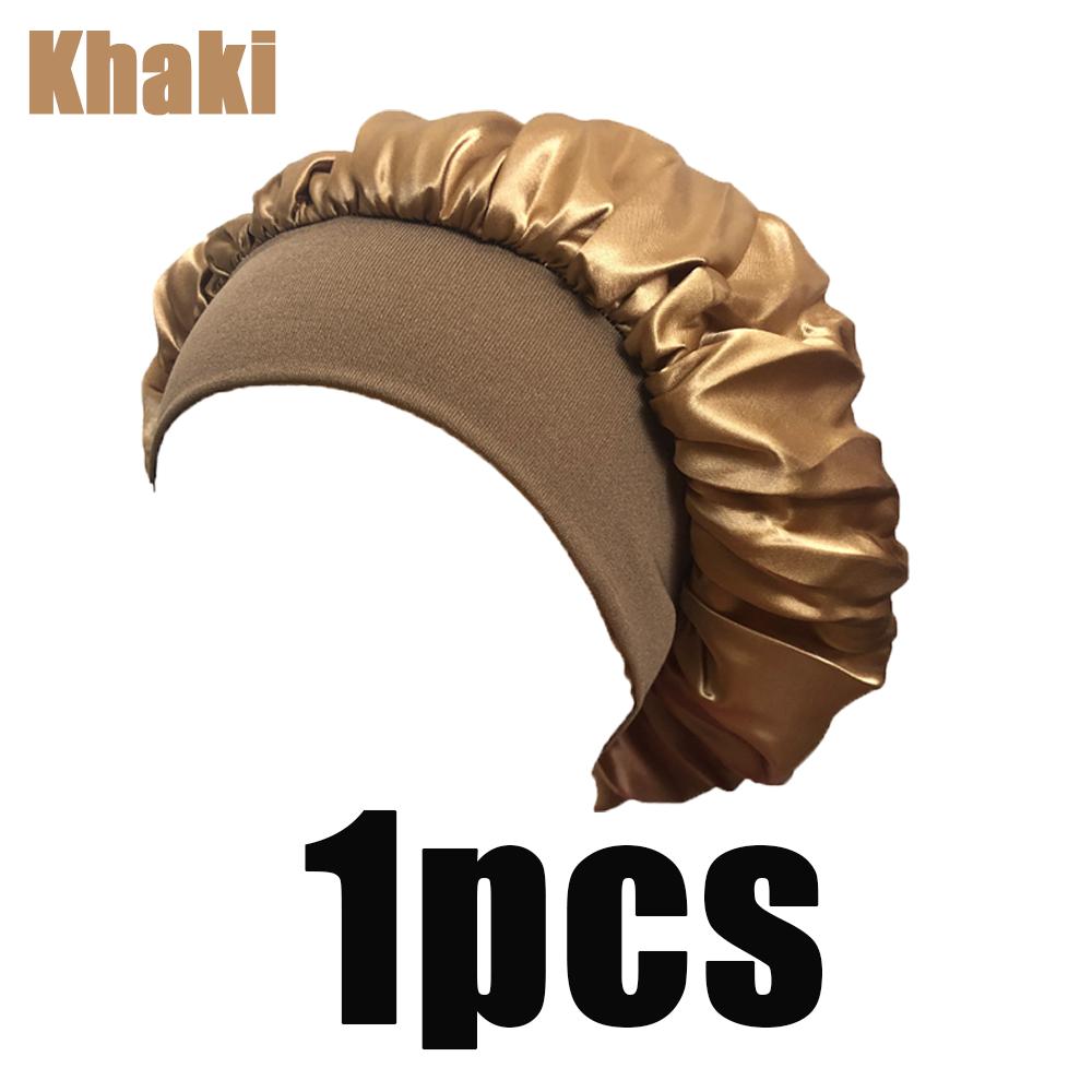 

1/2pcs Luxurious Satin Sleep Cap Satin Wide-Brimmed Nightcapelastic Floppy Band Cap Halr Shower Cap Beauty Sleeping Bathshower
