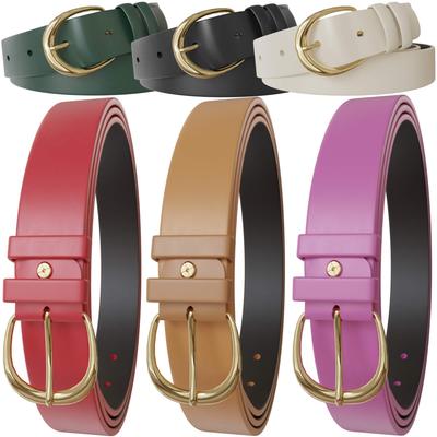 Dámský kožený opasek se zlatou sponou 30646