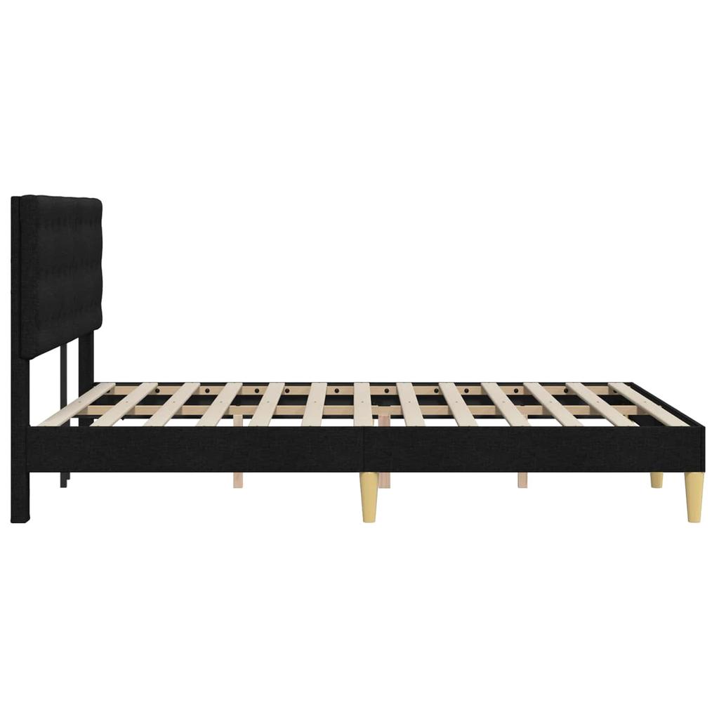 Bed Frame with Headboard Black 120 x 190 cm Fabric