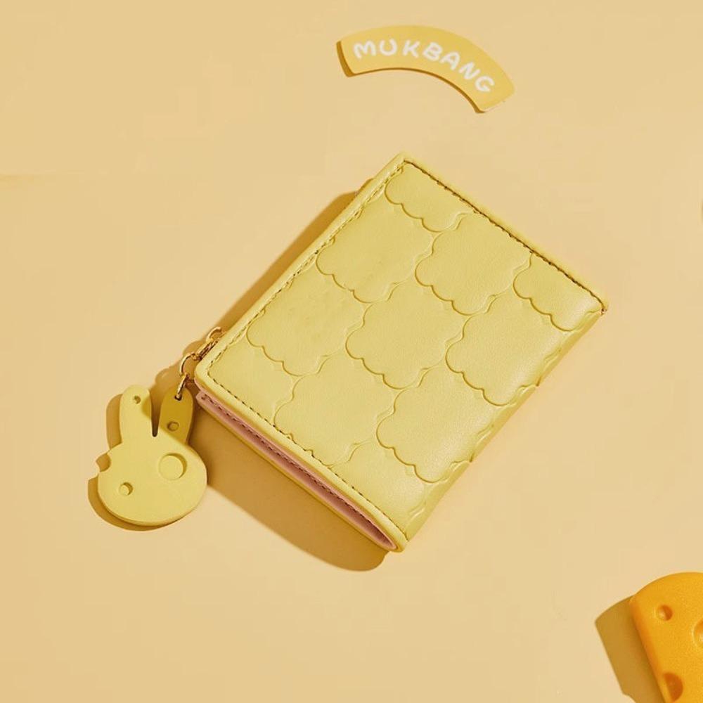 

Сладкий дизайн печенья с тиснением в виде печенья, бумажник из искусственной кожи, тройной сгиб, симпатичный держатель для денег на молнии для женщин розовый