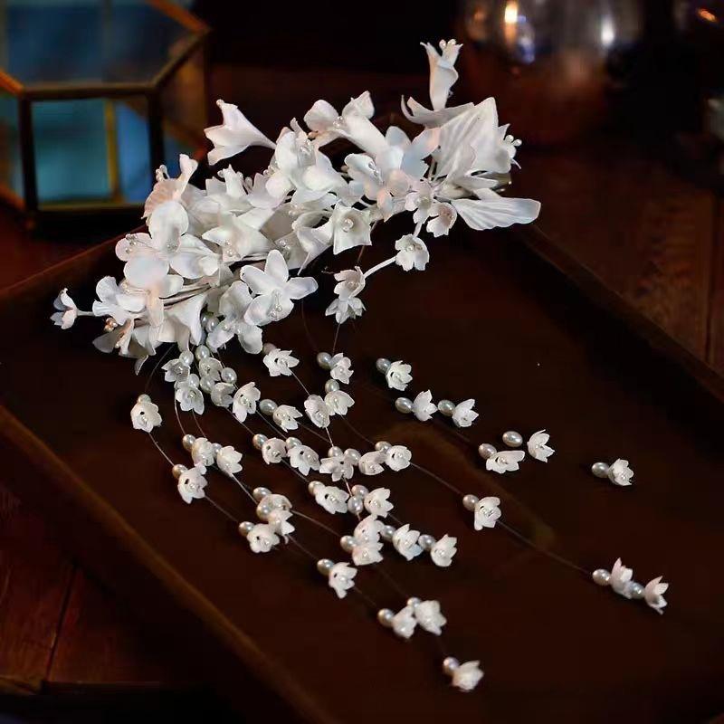 Super Fairy Lily Flower Tassel Hair Clip New Chinese Style Accessory