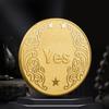 Gold-Plated YES/NO Decision Coin - Three-Dimensional Relief Commemorative Badge