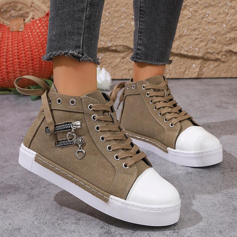 

Женские парусиновые кеды на плоской подошве большого размера, европейско-американский стиль, студенческие тканевые балетки, новый стиль 2025 43 хаки