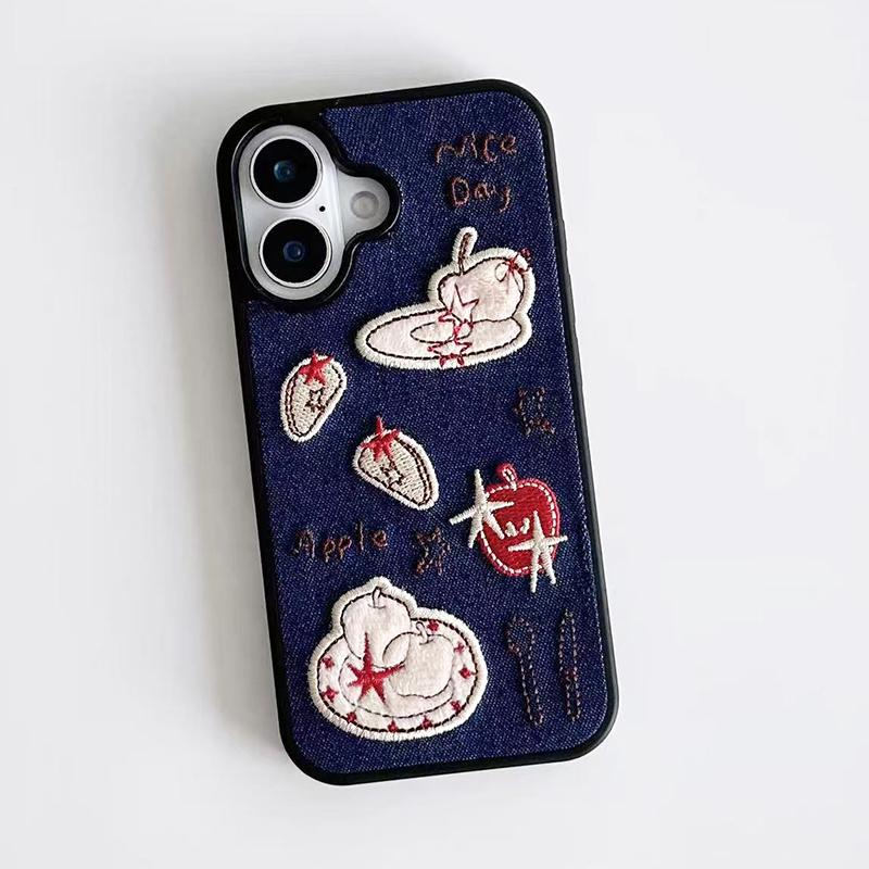 Fashion Cowboy 3D Embroidery Apple Protective Phone Cover Case For iPhone 17 Pro Max 16 15 14 13