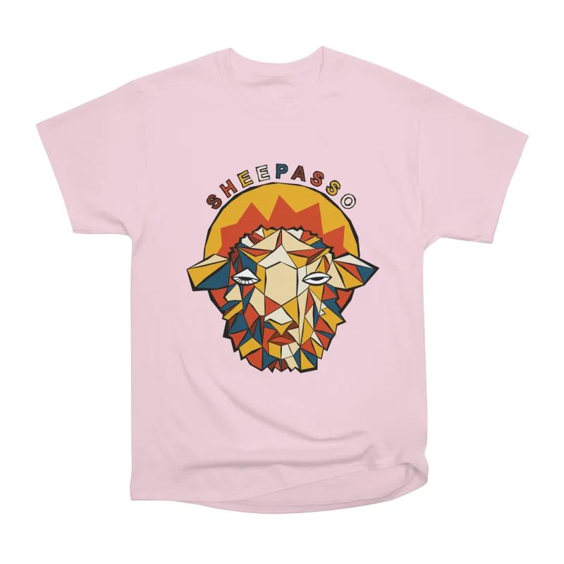 Men Casual Shirts Short Sleeves SHEEPASSO Tees Oversized T-shirts S розовый