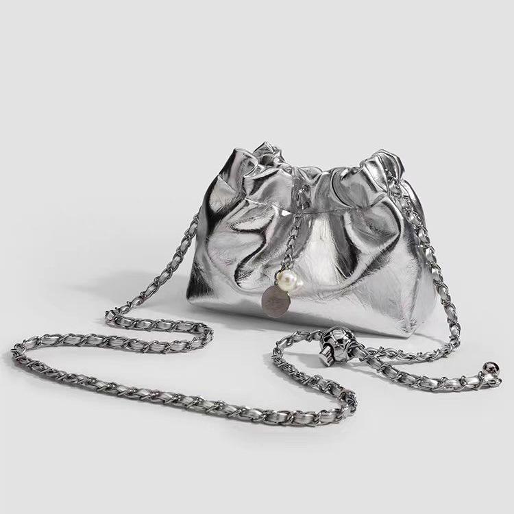 2025 Lux Pleated Cloud Chain Shoulder/Crossbody Bag - Elegant Women's Fashion Accessory
