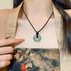 Crystal Agate Pendant Clavicle Chain Adjustable Cold Wind Safety Buckle Necklace
