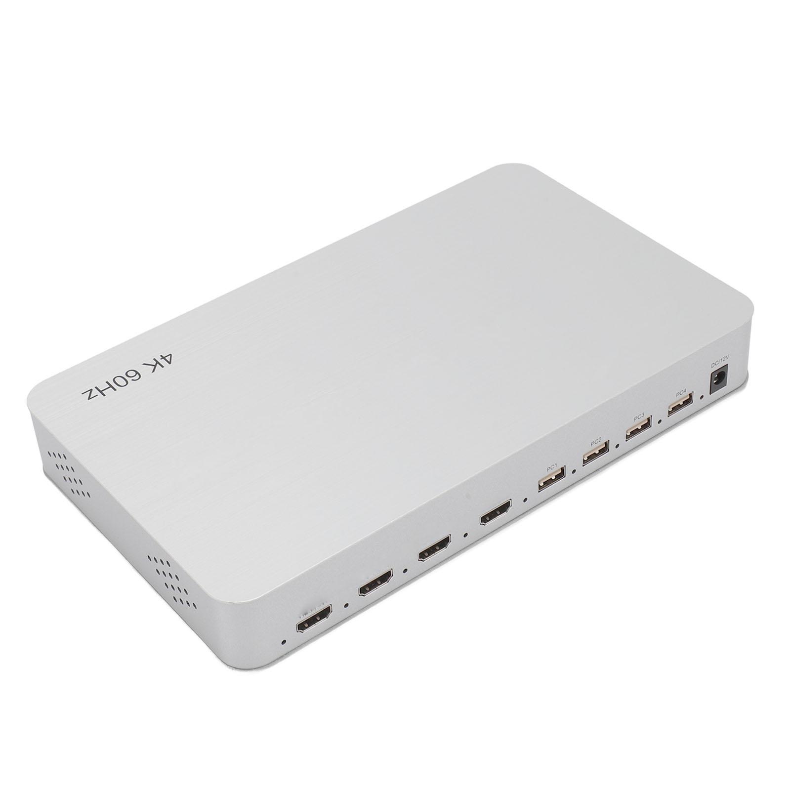 

KVM-переключатель 4x1 4 порта Поддержка 4K при 60 Гц 2K при 120 Гц 4 в 1 выход HD Мультимедийный интерфейс KVM UK Plug