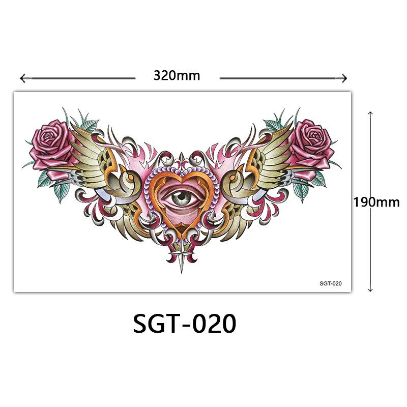 Flower Chest Tattoo Sticker, Chest Tattoo Sticker, Color Half Nail Large Picture Tattoo Sticker