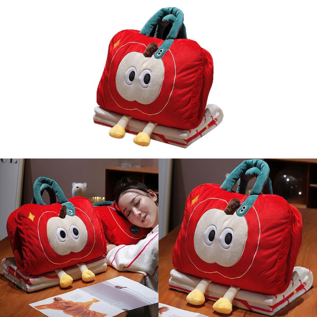 Apple Plush Throw Blanket Pillow Multiuse Bed Couch Decor For Women