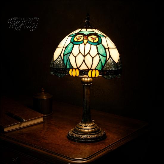 Artistic Home Decor Light Tiffany Dragonfly Stained Glass Table Lamp, Vintage Blue Bedside Night Light, Colorful Mosaic Lamp Decorative Atmosphere for