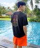 Helingbon [Set] Men'S Rash Guard Set Loose Fit Short Sleeve & Swim Pants Rh370 Ac900