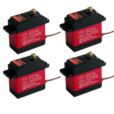 4 Parça Set DS3225 Su Geçirmez 25KG Dijital Servo, RC için 25T Servo Kolu ile Tam Metal Dijital Direksiyon Servosu (270°)