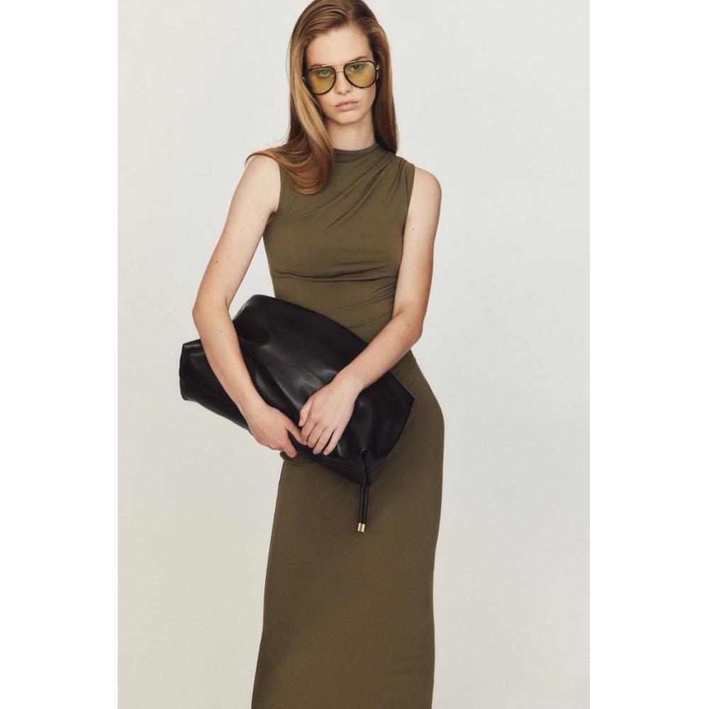 

Платье HM Draped Bodycon темно-зеленого цвета хаки