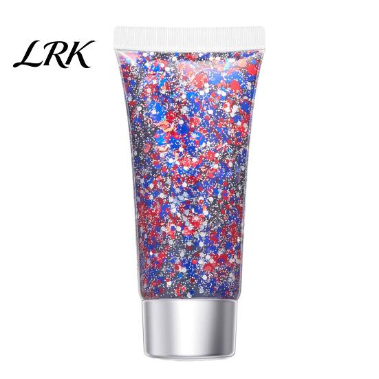 Party Face Glitter Independence Day Body Gel, Patriotic Red White Blue Hair Glitter, Sparkling Waterproof Makeup Sequins for 4th of July, Holiday