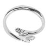 Women Hug Ring Wedding Party Silver Fashionable Elegant Adjustable Open Ring Jewelry Accessory