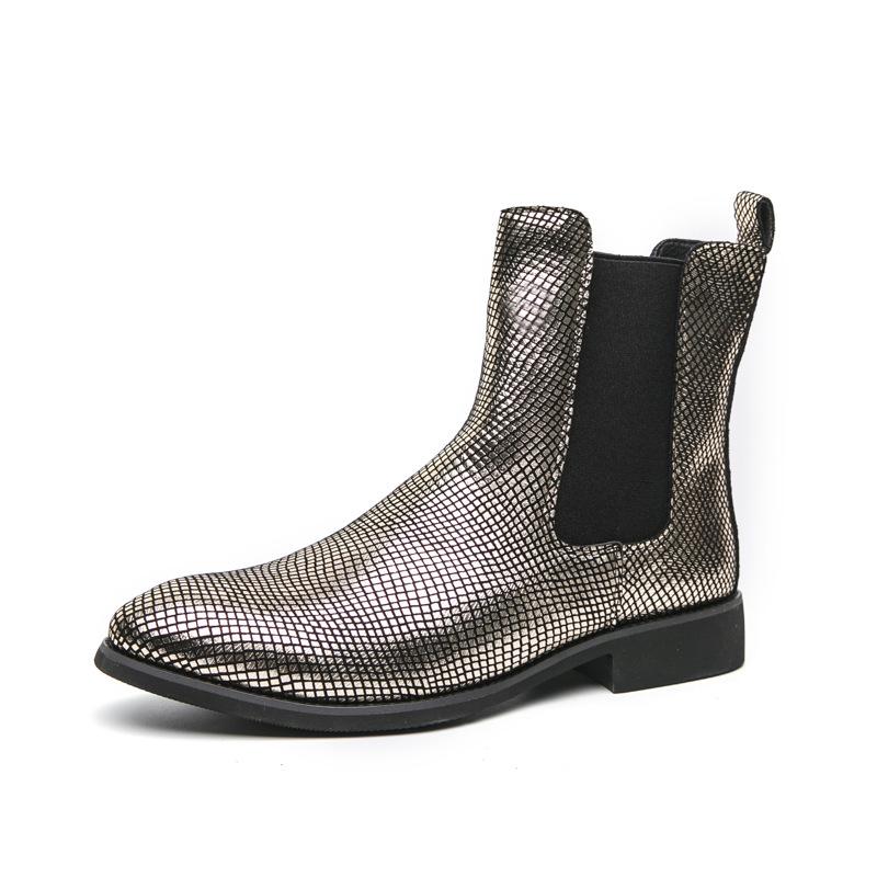 Boots Men's Autumn and Winter Martin Boots Men's Tooling Boots British High Top Leather Shoes Pointed Men's Boots Locomotive Boots