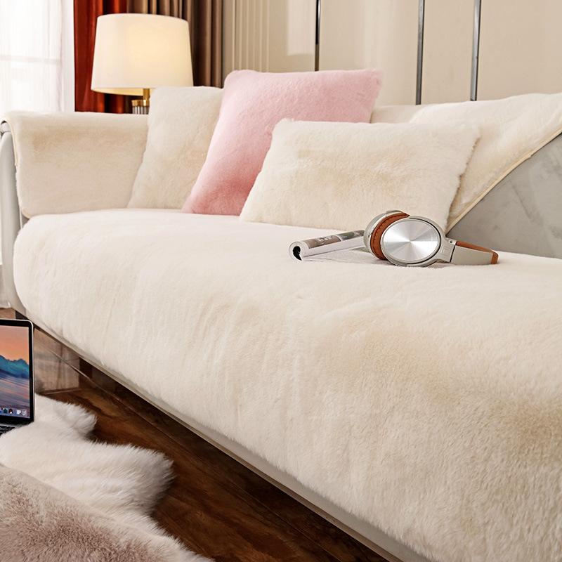 

Плотный чехол из искусственного плюша с кроликом для 3-местного дивана в форме буквы L, современный чехол для сиденья дивана, для кресла на 1 место, мягкий 110x240cm 1pc