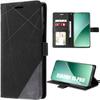 Case for Xiaomi 15 Pro, Shockproof Anti-Scratch Elegant Leather Effect Black