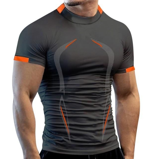 Sommer Gym Shirt Sport T-Shirt Männer Quick Dry Lauf Shirt Männer Workout Tees Fitness Tops Übergroße Kurzarm T-Shirt Kleidung