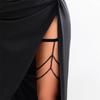 Neue Sexy Elastische Band Bandage Bein Oberschenkel Kette für Frauen Boho Schwarzes Eisen Geschirr Strumpfhalter Gürtel Körper Schmuck Kleid Dekorieren Neu