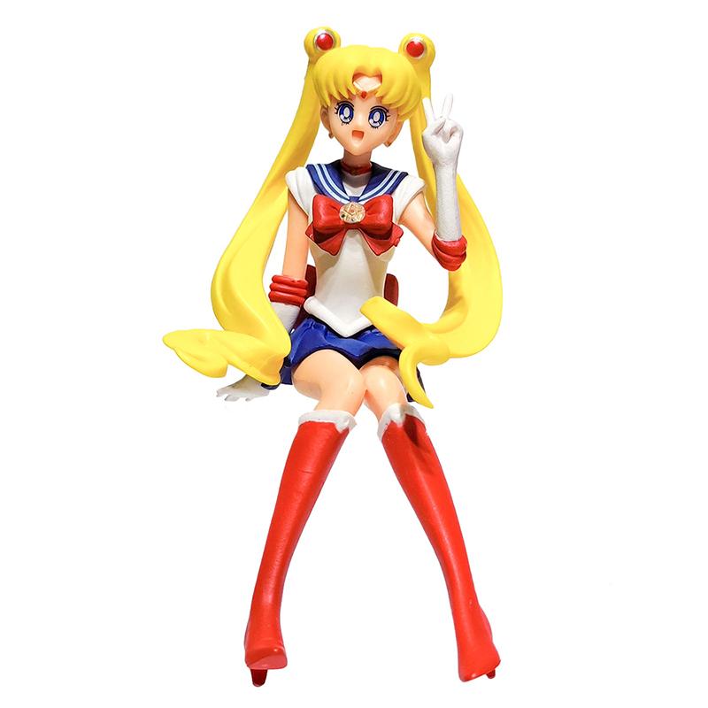 13.5cm Anime Sailor Moon Modèle Hino Rei Accessoires de Voiture Collection Poupée PVC Sailor Mars Jupiter Mercure Vénus Figurines Jouets Cadeaux