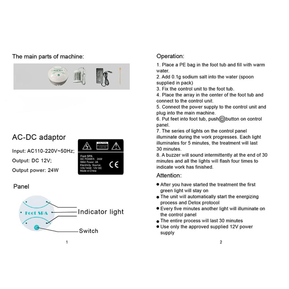 Detox Ionic Foot Spa Bath Machine Mini Foot Bath Ion Detoxifier Health Therapy Cleanse Footspa Vibrat Whirlpool Care Arrays Aqua