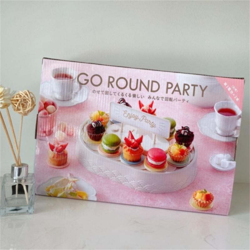 Suporte Giratório Automático para Sobremesas Máquina Giratória de Sushi Cupcakes Macarons Pratos Giratórios Decoração de Festa de Aniversário