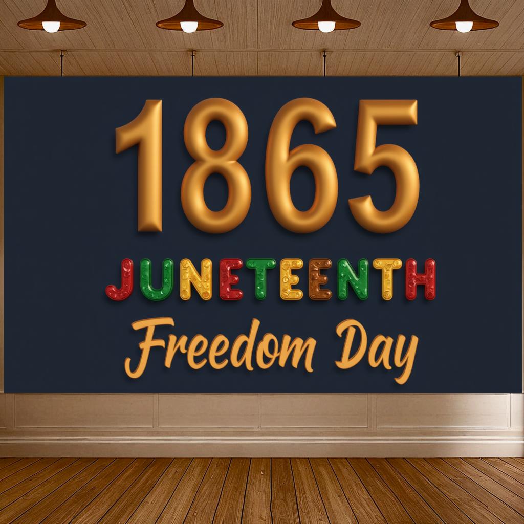 Lettering Design 1865 Juneteenth Commemoration Decoration Freedom Celebration for Indoor Decoration Festival Display