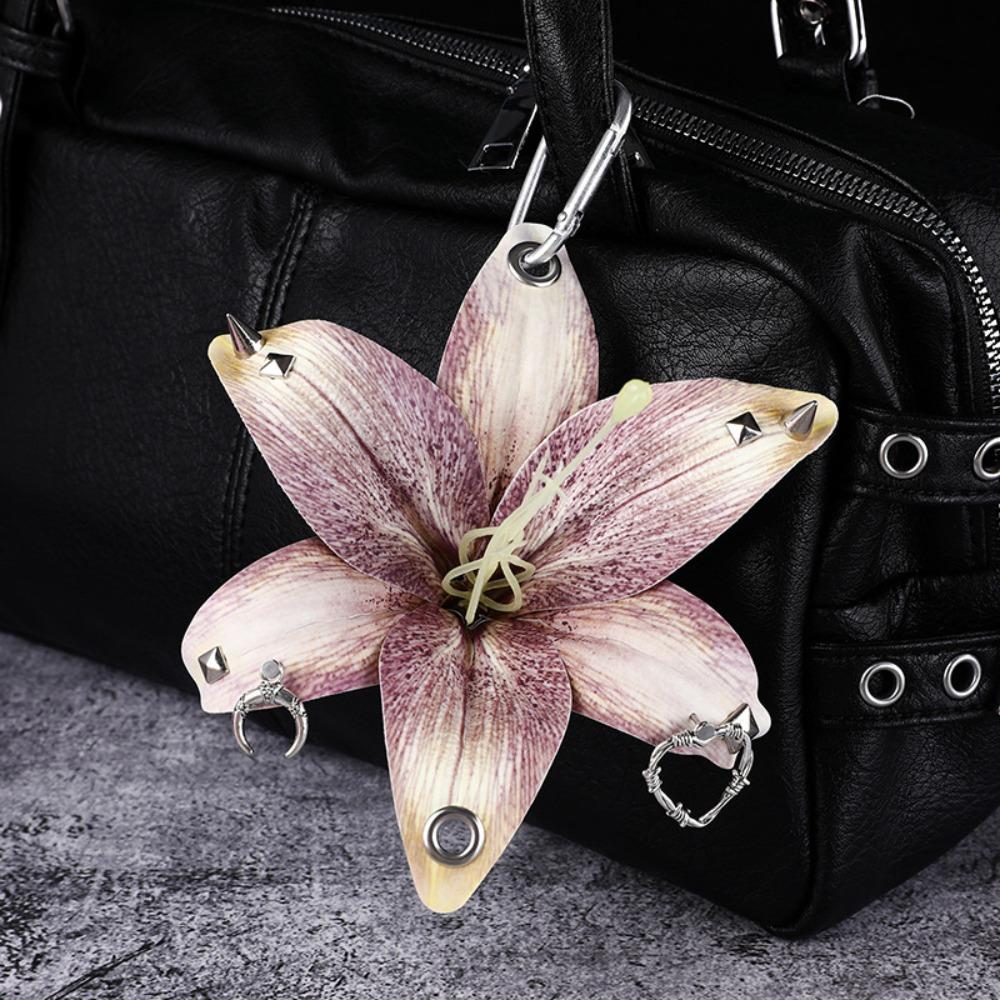 

Backpack Decoration Orchid Lily Keychain Simulation Flower Flower Bag Pendant Gifts света кофе