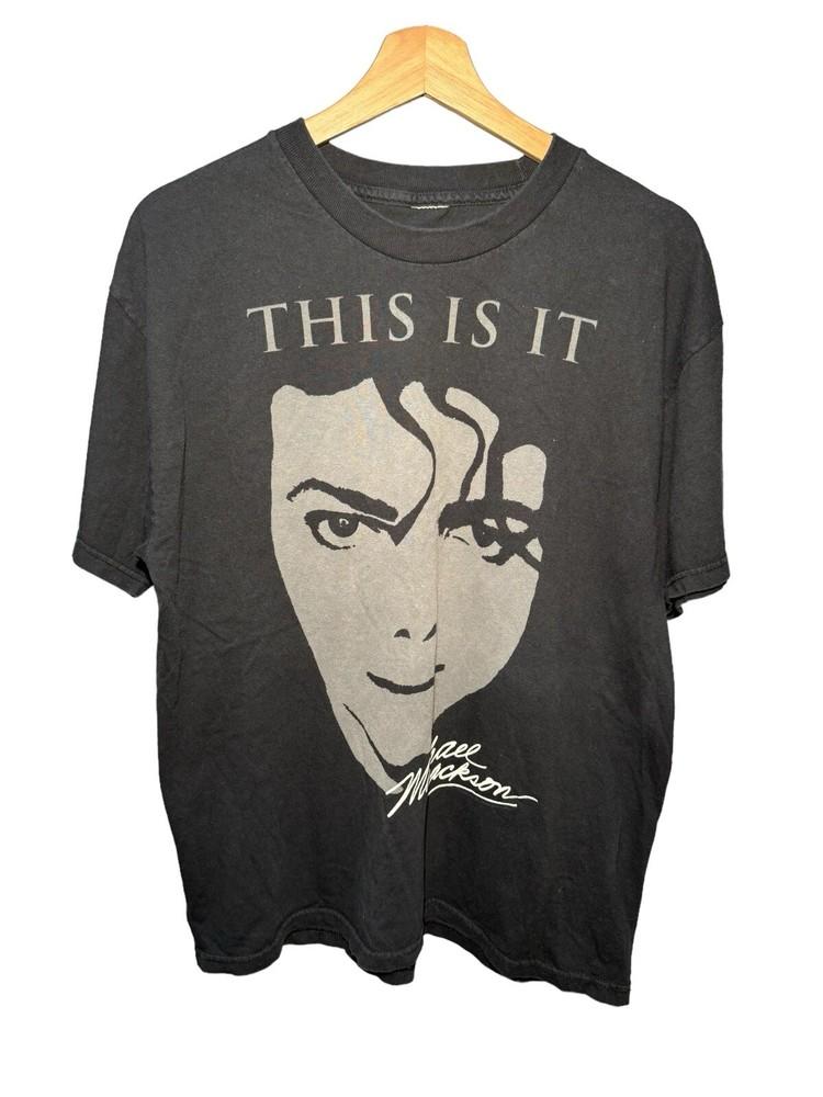 

Vintage Michael Jackson This is It T-shirt Black Portrait Graphics Mens Sz L Unisex T-Shirt XXXL