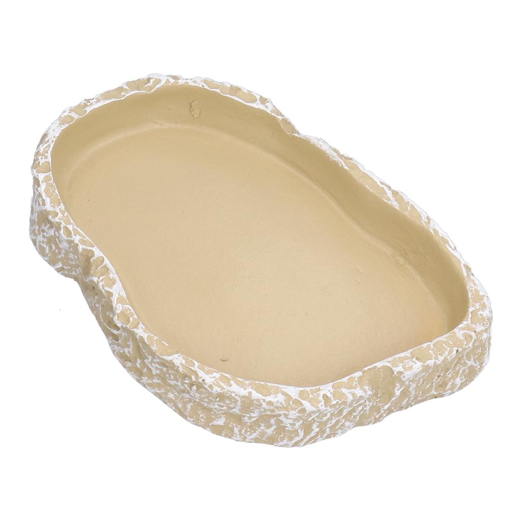 Reptile Food Water Bowl Resin Pets Feeding Plate Dish for Aquarium Tortoises Turtles Lizards Yellow