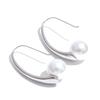 Yhpup Stainless Steel Simulated Pearls Geometric Elegant Daily Earrings Waterproof Fashion Korean Gold Platinum Color Jewelry