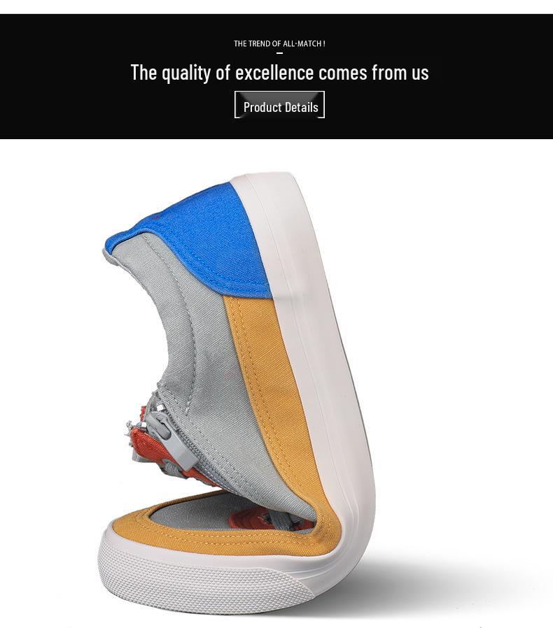 Spring 2026 Men's Breathable Canvas Low-Top Shoes - Trendy Casual Sports Skate Footwear