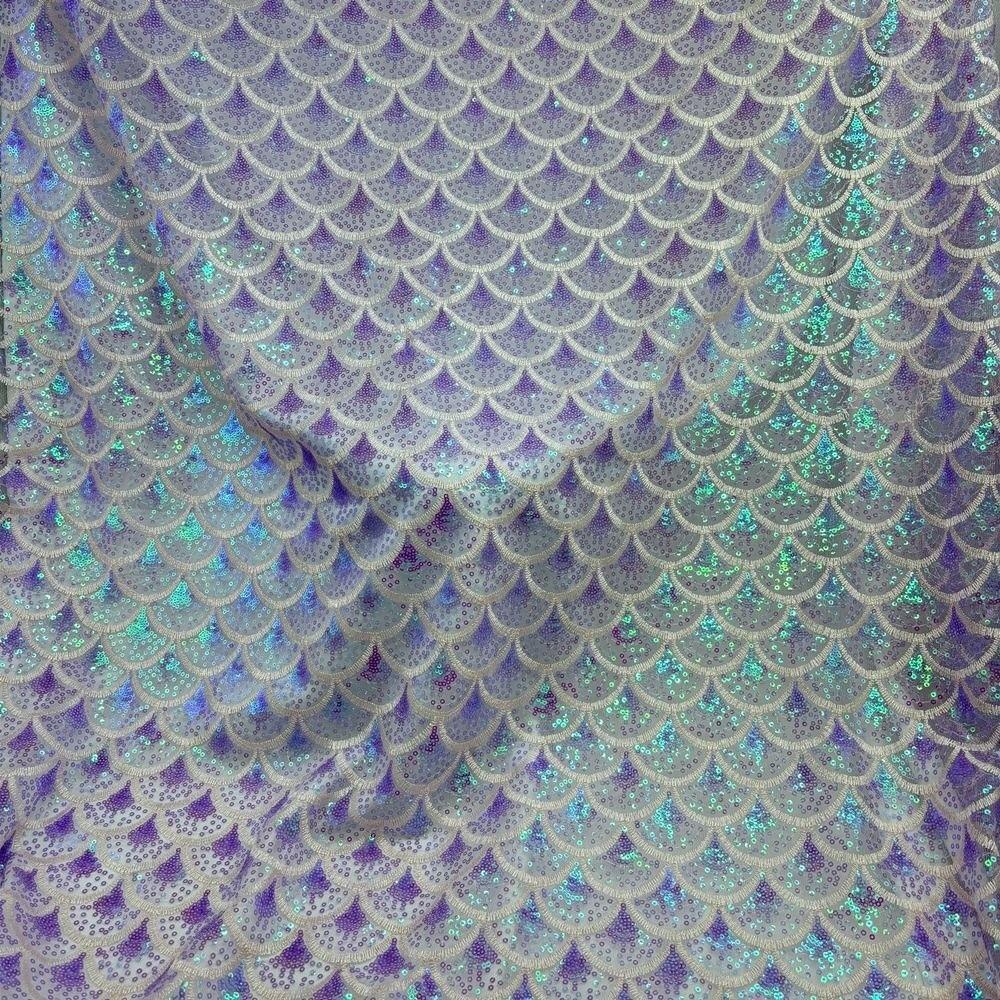 Laser Embroidery Mesh Gauze Sequin Mesh Lace Fabric  Performance Clothing Fabric