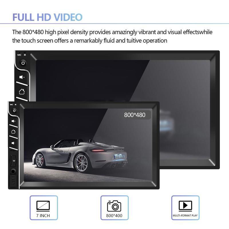 2Din Car Player 7 Inch HD Touch Screen MP5 Multimedia Player Digital Radio FM Bluetooth Auto Player Support Mirrorlink Rear View AUX USB SD