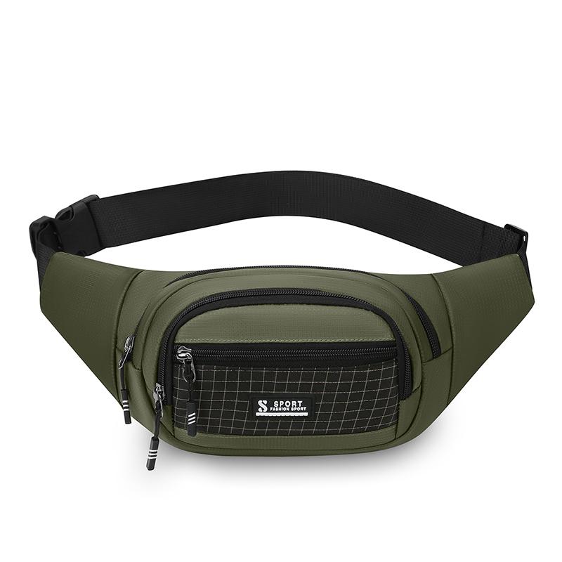 

Поясная сумка многофункциональная для занятий спортом на открытом воздухе, многослойная сумка через плечо, водонепроницаемая, большой вместимости, нагрудная сумка Y608-4 армия зеленый