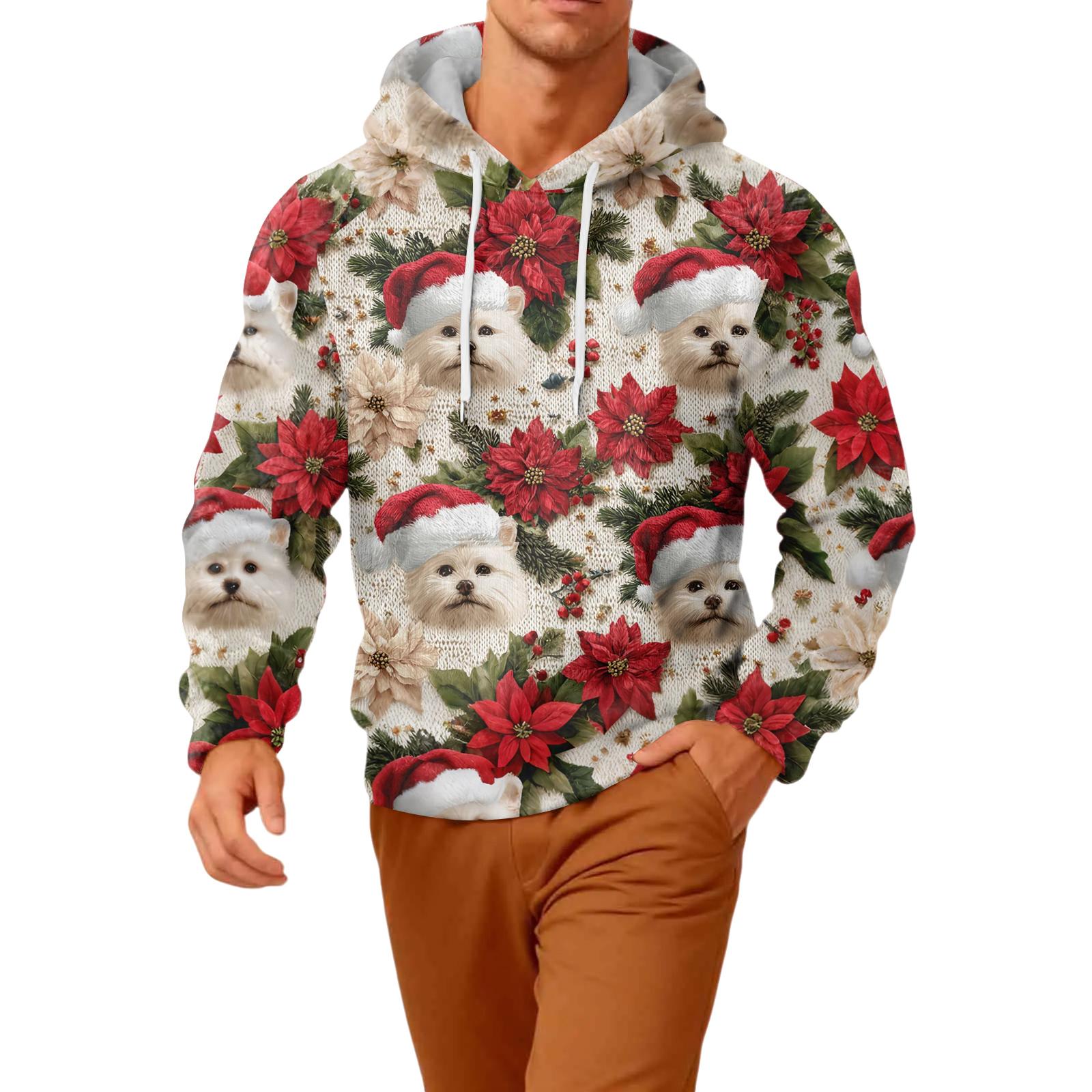 

Мужская повседневная фланелевая толстовка с капюшоном и длинными рукавами XL белый