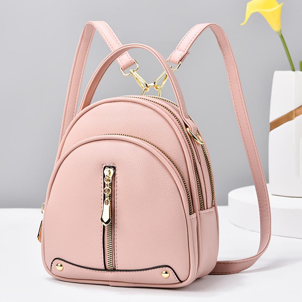 Women's PU Large Capacity Backpack Soft Leather Travel Small Backpack