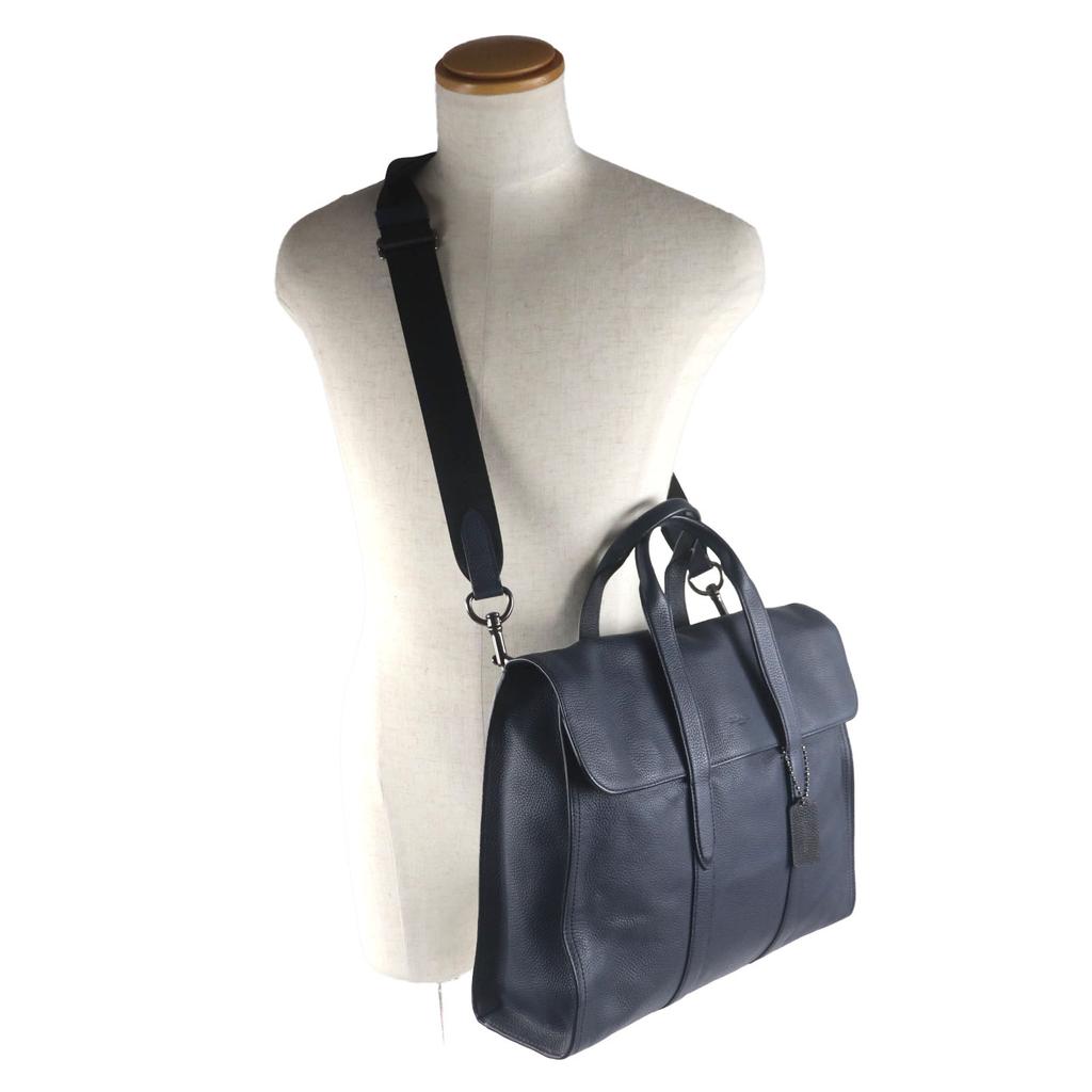 COACH Briefcase Metropolitan Portfolio Navy leather mens 58097 Used