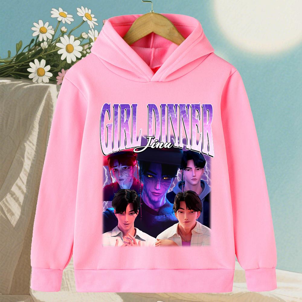 

Осень K-Pop Охотник на демонов Мультяшный принт Мальчик Девочка Модный Повседневный Свитшот с капюшоном Детский Топ с длинным рукавом Детские Пуловеры Харадзюку 100