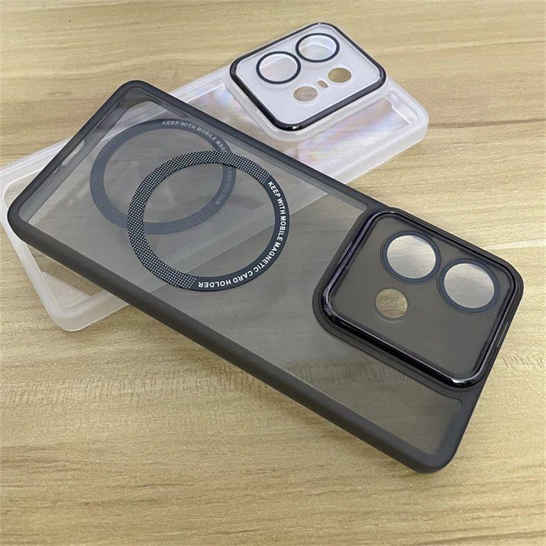 For Motorola Moto G85 G54 G34 G24 G14 Case Soft Transparent Magnetic Lens Protective Back Cover For Moto G60 G40 Fusion G32