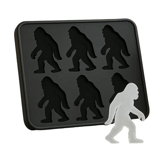 

Форма для льда в форме гориллы, 6 ячеек, устройство для замораживания кубиков льда, гибкая силиконовая форма без BPA для легкого извлечения 1pc чёрный