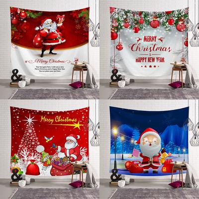 Merry Christmas Santa Claus Gift Decoration Print Pattern Tapestry Home Living Room Bedroom Decoration Wall Hanging Tapestry