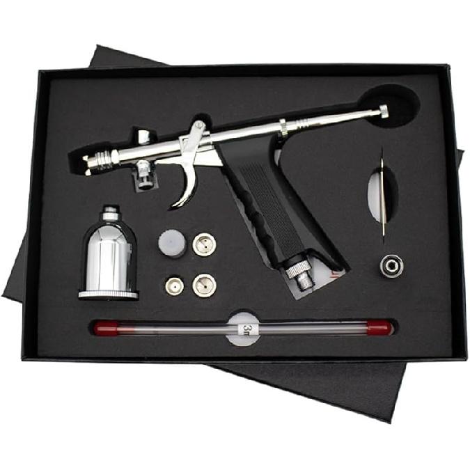 Uouteo Airbrush Trigger Gun Air Brush Gun with 0.3 Mm Needles 7CC &10 CC Cup for Painting