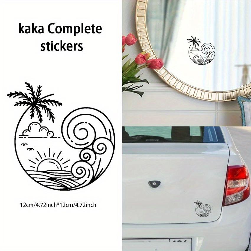 1Pc Eye-Catching Beach Wave Sticker, Waterproof Vinyl Decal, Universal Decor for Desktop, Bike Frames and Fridge Doors