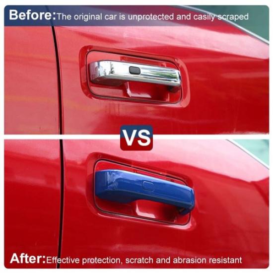 Blue Exterior Side Door Handle Cover Trim Decor For Ford F150 15-20 2door W/Hole